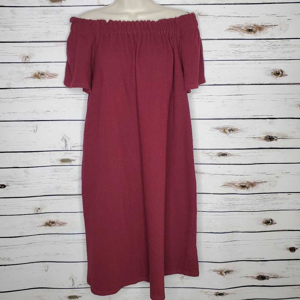 Caslon Beach Cover Up Small Burgundy Lounge Terry